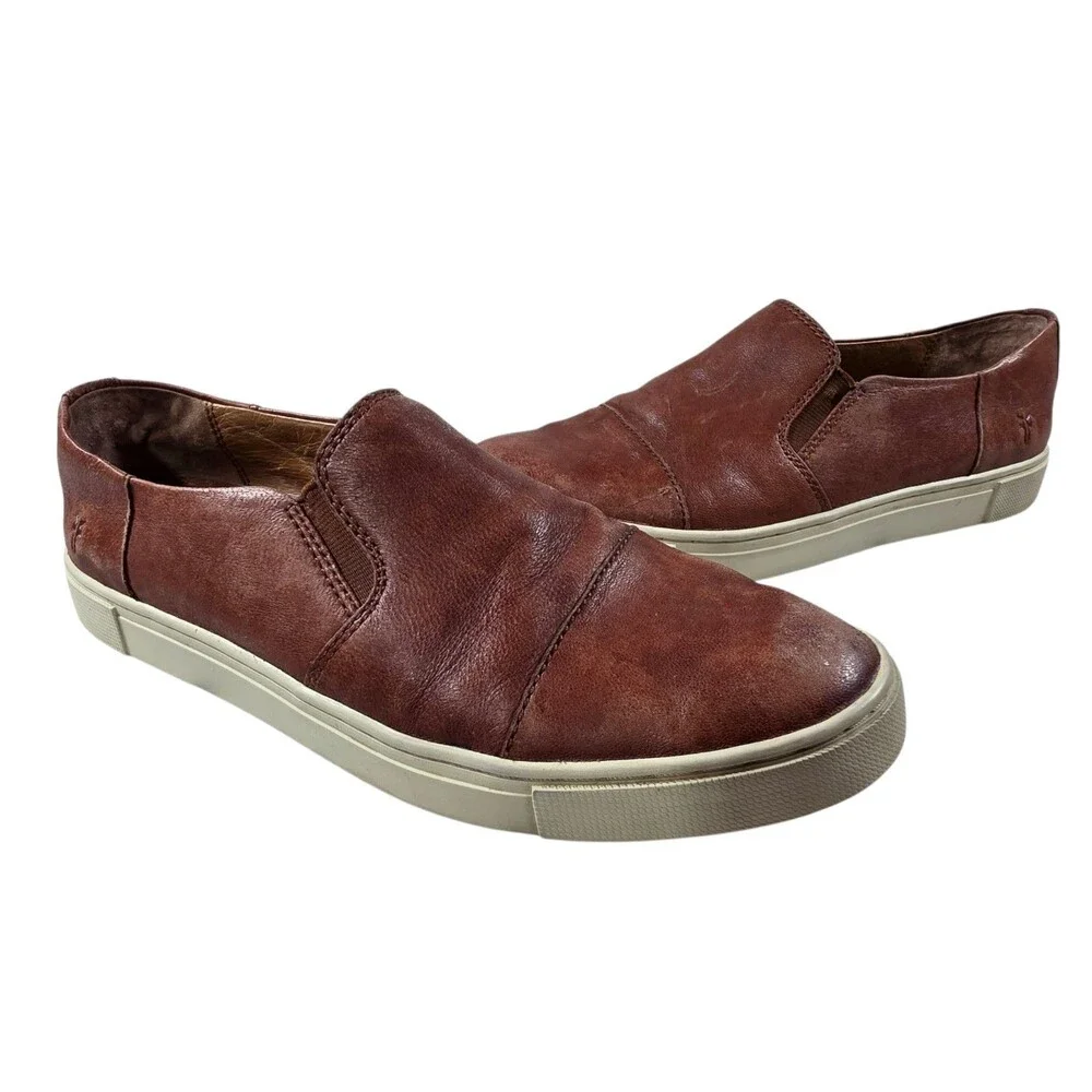 Frye Brown Leather Shoes Sneaker Loafers Mens‎ Size 8.5 7200043